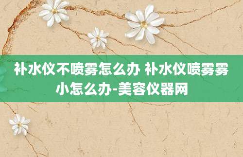 补水仪不喷雾怎么办 补水仪喷雾雾小怎么办-美容仪器网