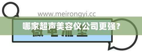 哪家超声美容仪公司更强？