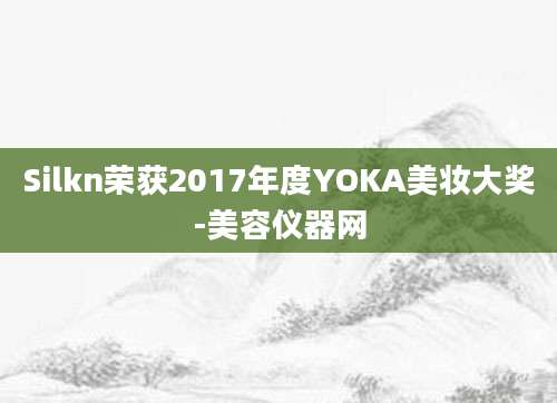 Silkn荣获2017年度YOKA美妆大奖-美容仪器网