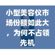 小型美容仪市场份额如此大，为何不占领先机
