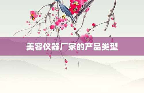 美容仪器厂家的产品类型