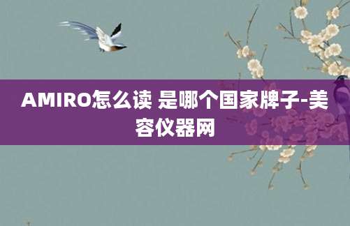 AMIRO怎么读 是哪个国家牌子-美容仪器网