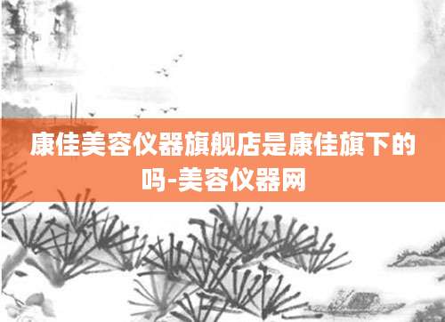 康佳美容仪器旗舰店是康佳旗下的吗-美容仪器网