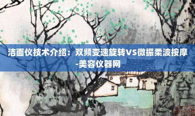 洁面仪技术介绍：双频变速旋转VS微振柔波按摩-美容仪器网