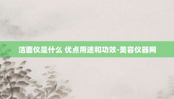 洁面仪是什么 优点用途和功效-美容仪器网