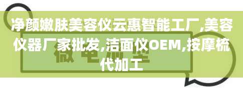 净颜嫩肤美容仪云惠智能工厂,美容仪器厂家批发,洁面仪OEM,按摩梳代加工