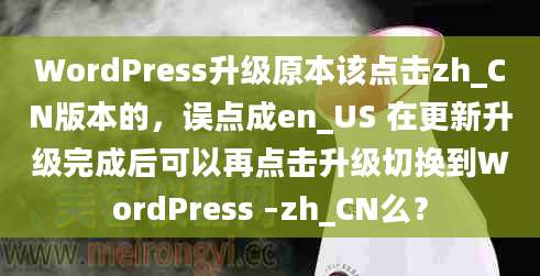 WordPress升级原本该点击zh_CN版本的,误点成en_US 在更新升级完成后可以再点击升级切换到WordPress –zh_CN么?